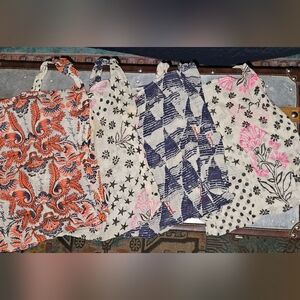 Free People Floral and Geometric Patterned Tote Shopping Bags